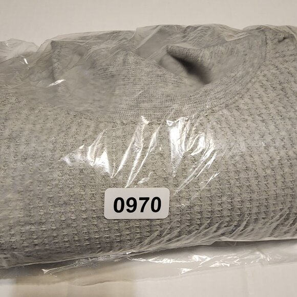 Lands End Womens 2XL Gray Waffle Knit Pullover Sweater  Long Sleeve Relaxed Fit - Picture 9 of 9